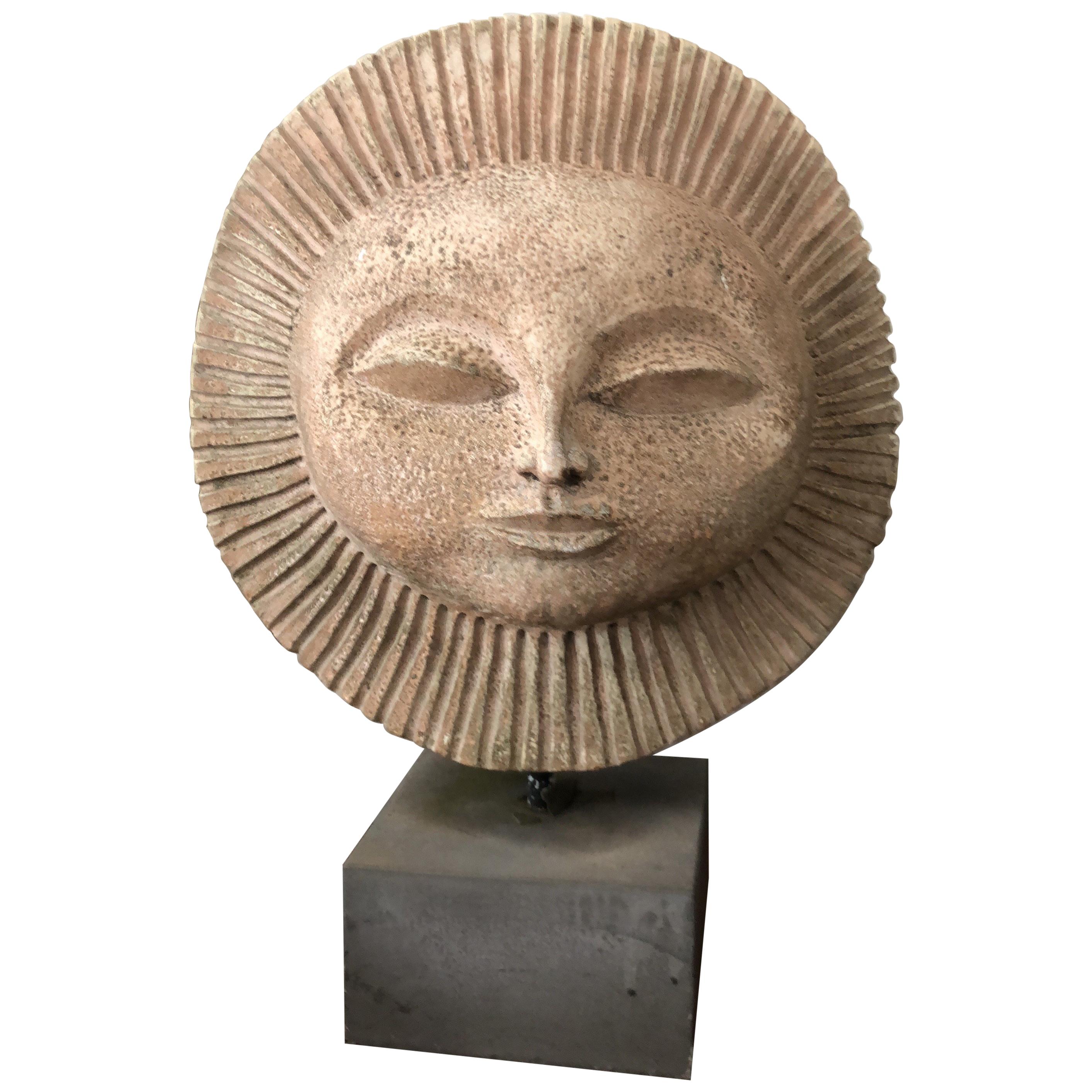 Mid Century Modern Paul Bellardo Sun Face Sculpture For At 1stdibs