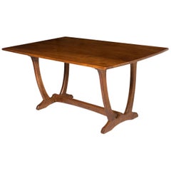 Vintage Oak Refectory Table by Edward Barnsley on a “Wishbone” Base, England circa 1940