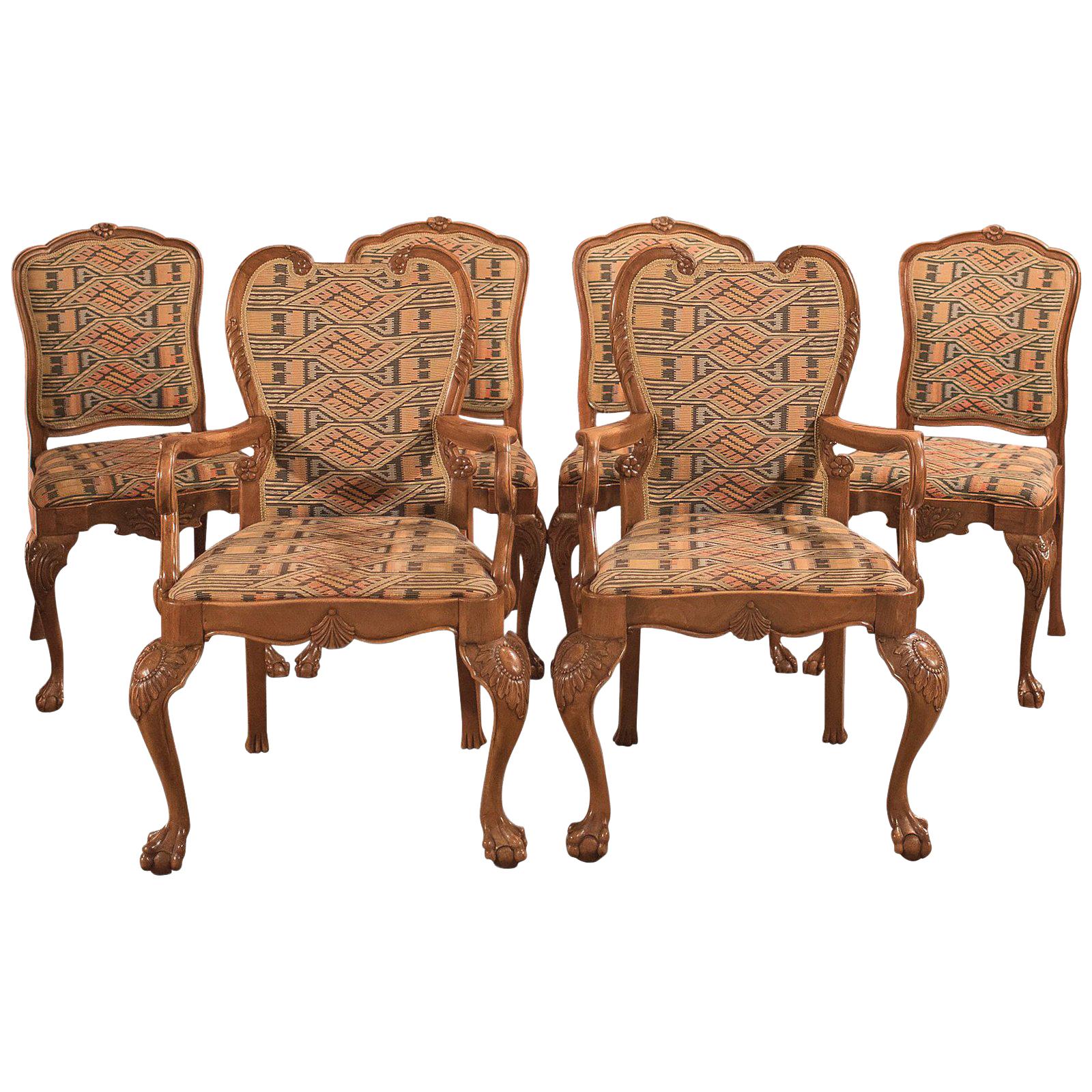 Antique Dining Chairs, French Set of Six, 19th Century