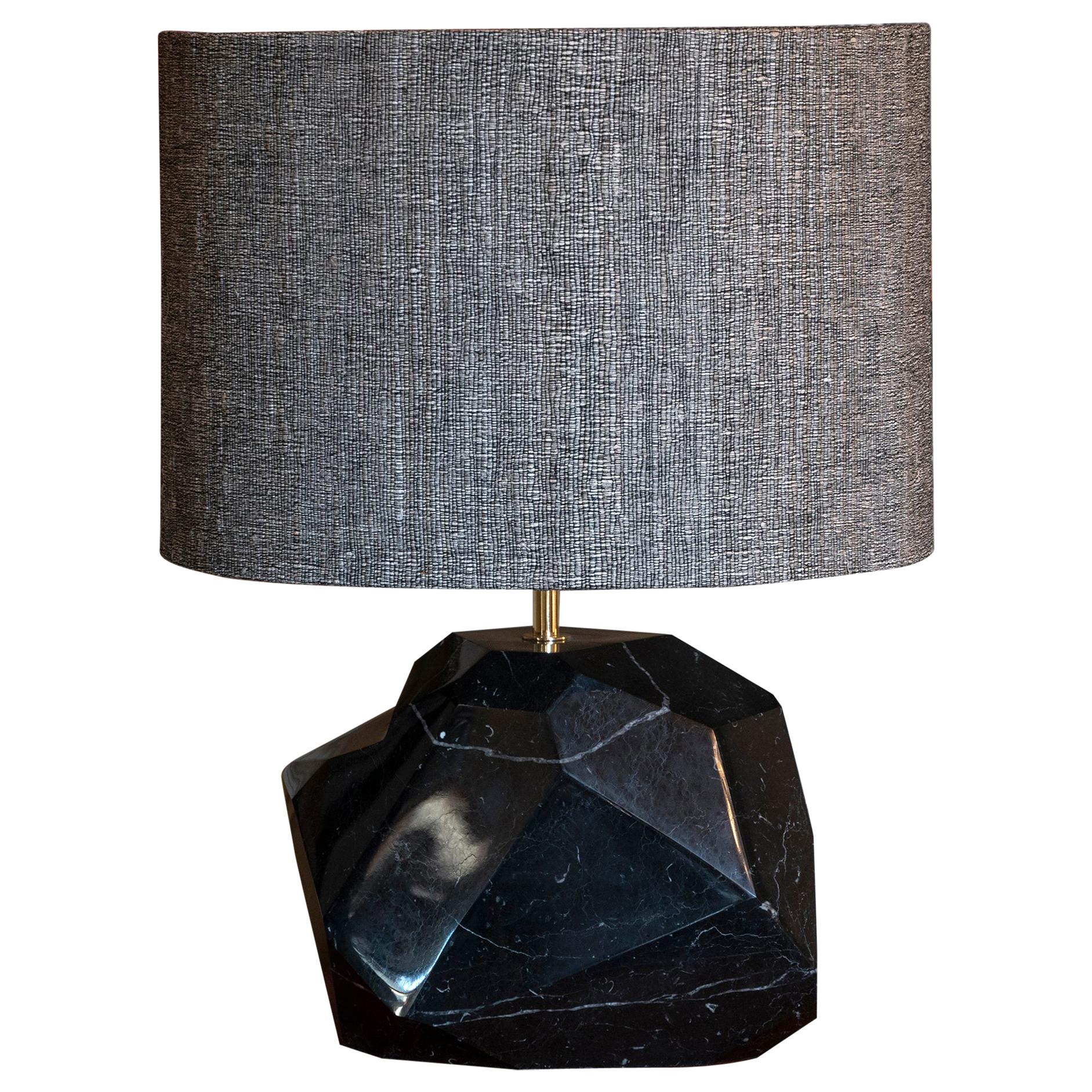 "Monolite" Flair Edition Polished Black Marquinia Marble Lamp, Italy 2019