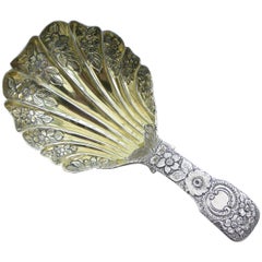 George IV Silver Gilt Shell Bowl Caddy Spoon by William Esterbrook London, 1827