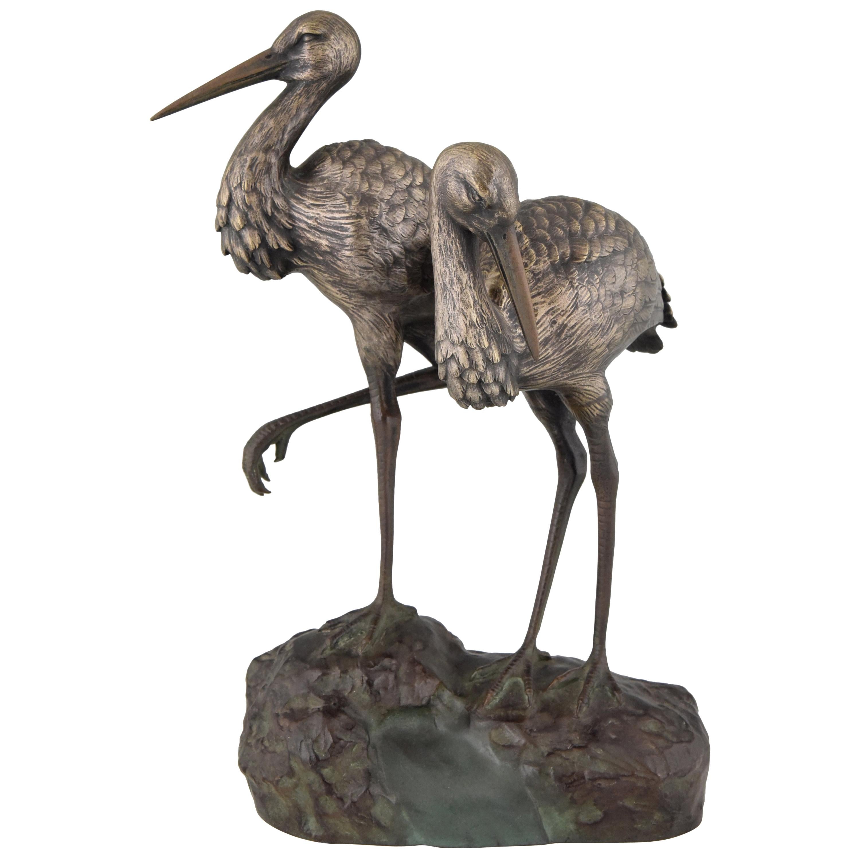 Art Deco Bronze Bird Sculpture by A. Vannier  1930  France