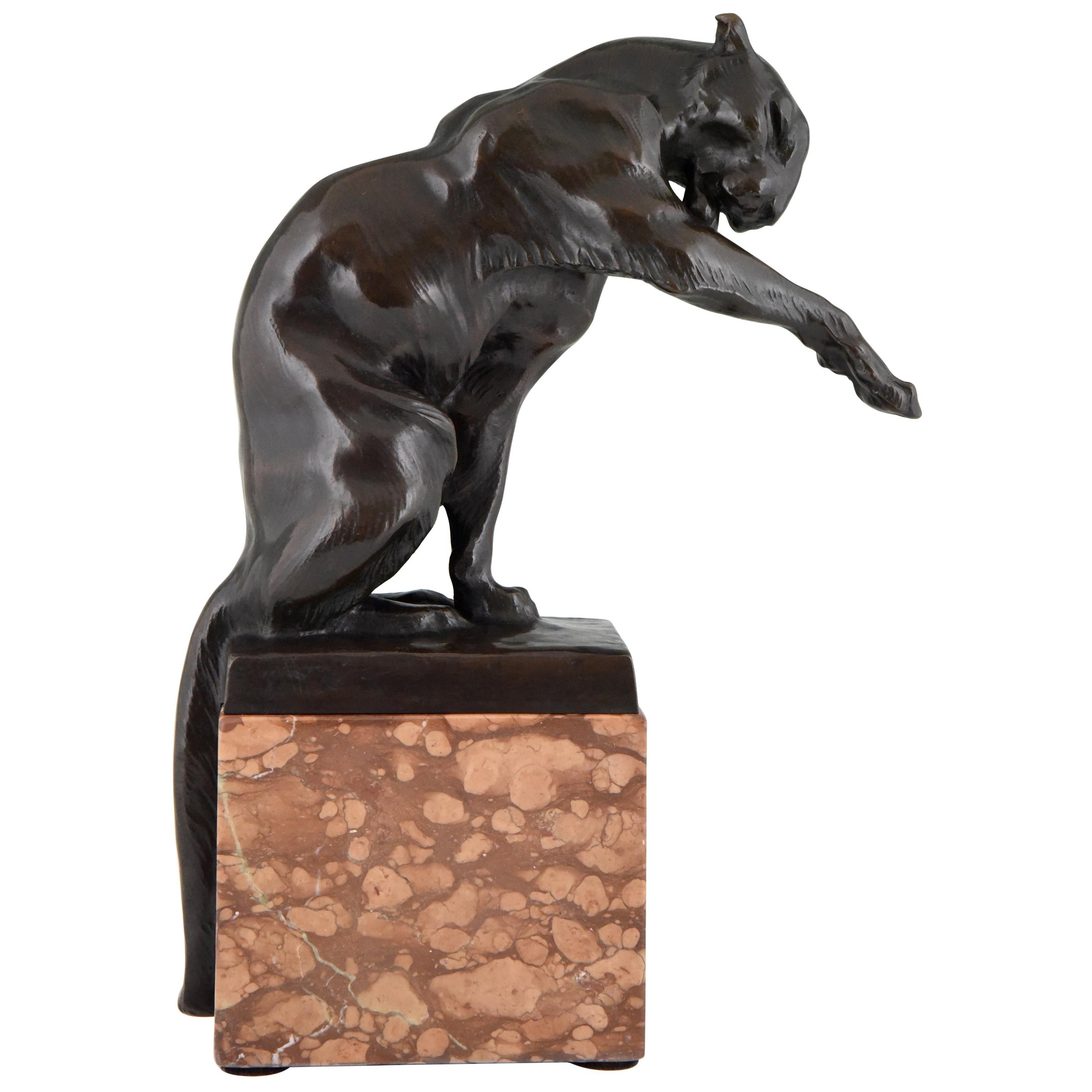 Art Deco Bronze Panther Sculpture Wera von Bartels  1920