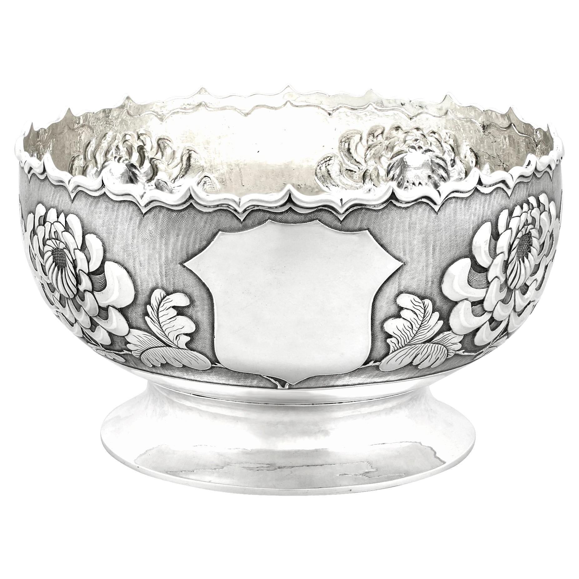 1900s Chinese Export Silver Bowl For Sale