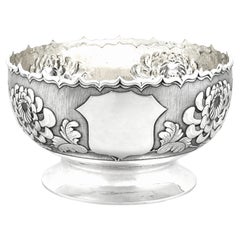 Antique 1900s Chinese Export Silver Bowl