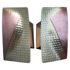 Vecchie maniglie in ottone e rame Scultura del Midcentury Design italiano, 1950 Martellato