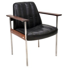 1960s Leather Desk Chair or Armchair by Dokka Mobler