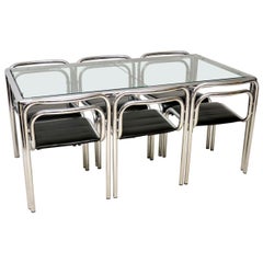 1960s Vintage Chrome Dining Table and Chairs by Rodney Kinsman for OMK