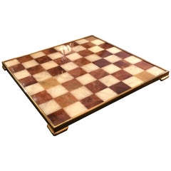 Vintage Handsome Marble and Brass Game Board