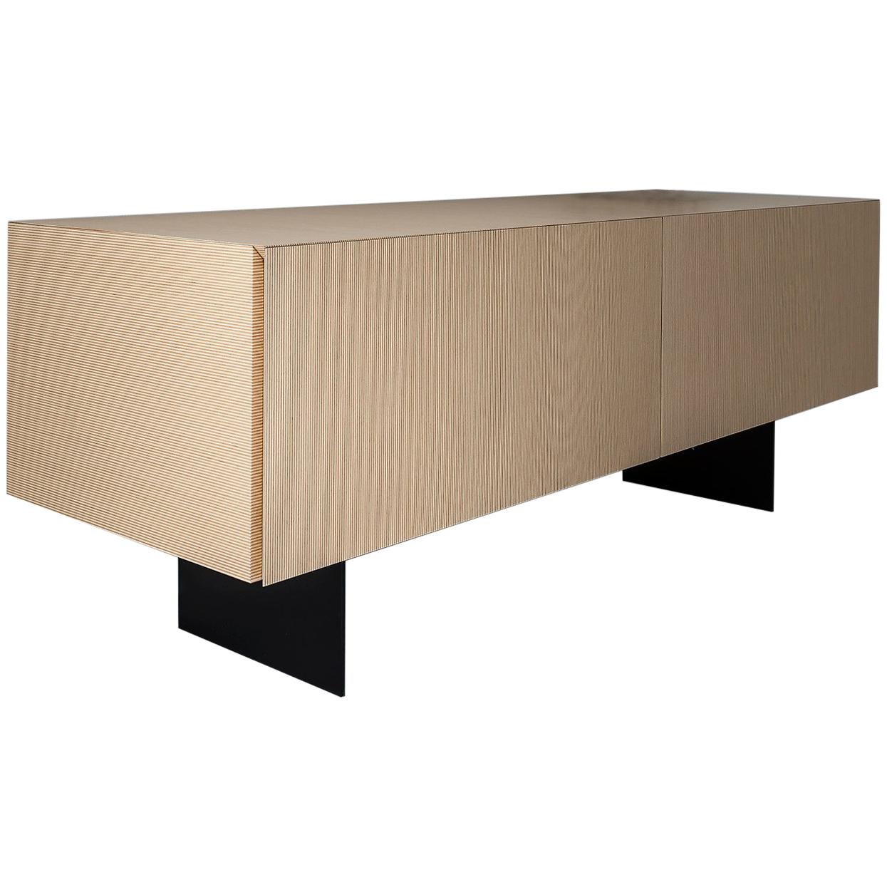 Contemporary Striped Pattern Wood Sideboard by Sebastiano Bottos, Italia For Sale