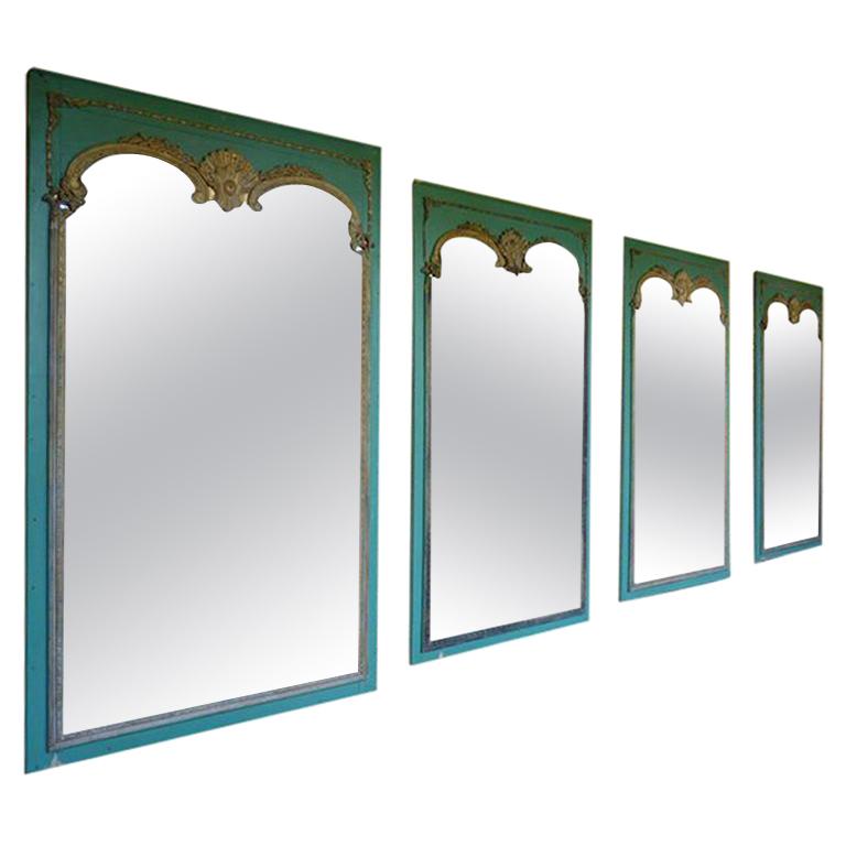 Set of Four French Rococo Revival Mirrors For Sale