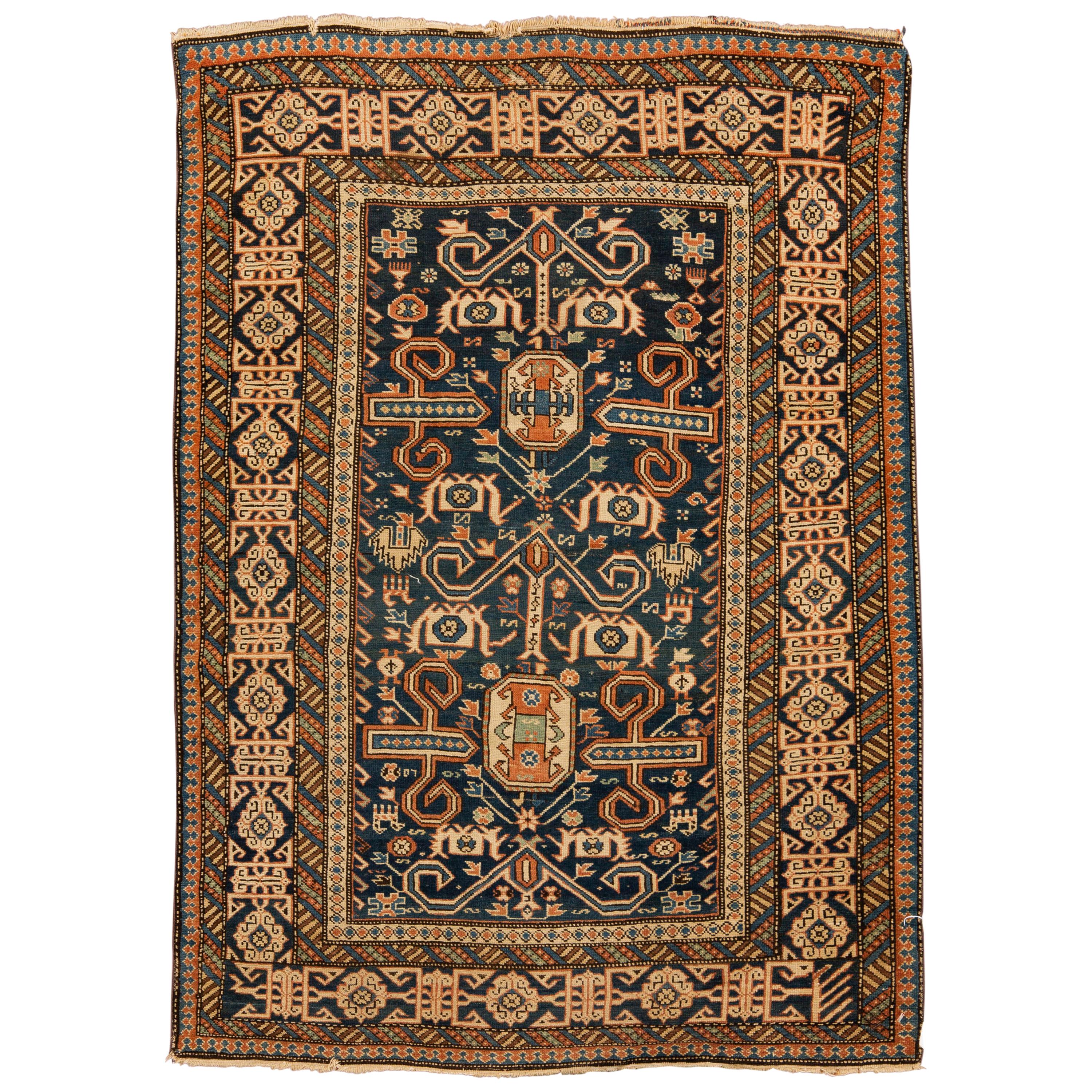 Antique Caucasian Perpedil Shirvan Rug, circa 1880  3'3 x 4'5 For Sale
