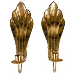 Pair of Brass Wall Candlesticks Holmström, Arvika, Sweden, 1960s