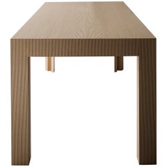 Table contemporaine en bois à motifs rayés de Sebastiano Bottos, Italie