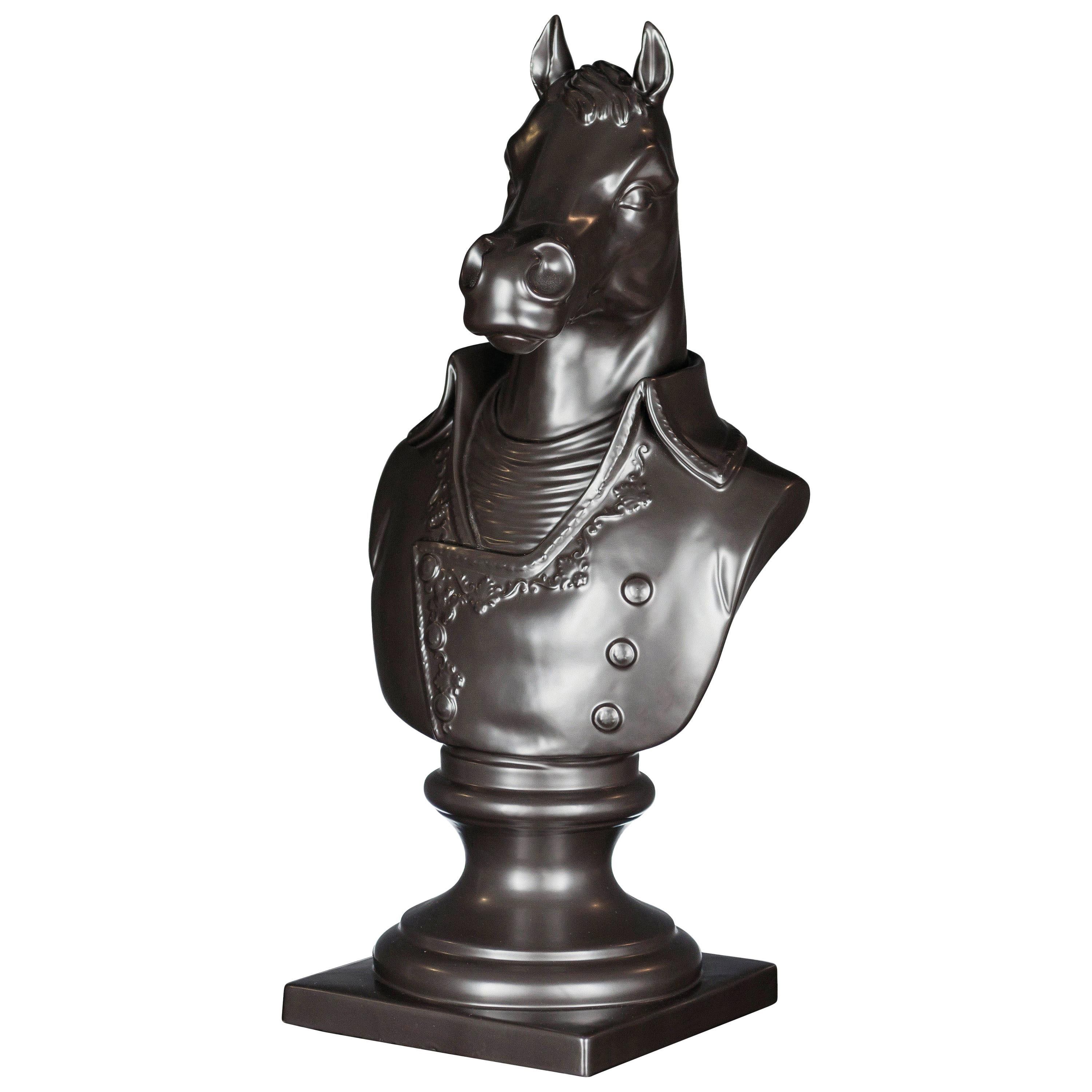Bust Marengo, Black, in Ceramic, Italy For Sale