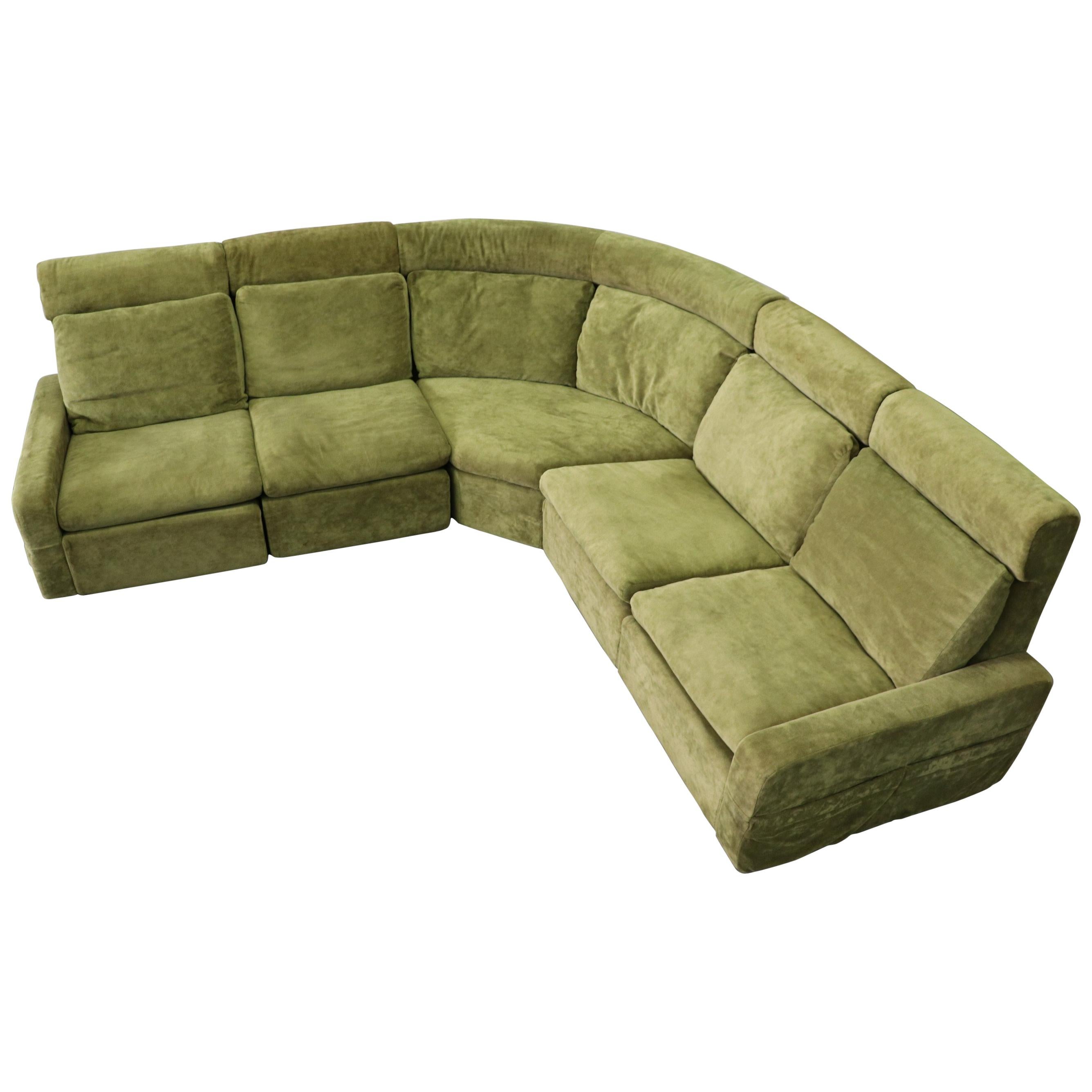 Walter Knoll Modular High Back Green Sectional Sofa