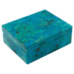 Chrysocolla Box with Hinged Lid