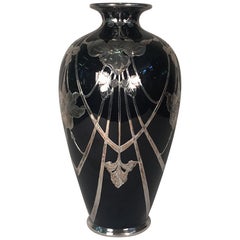 Art Nouveau CAC Lenox Silver Overlay Vase