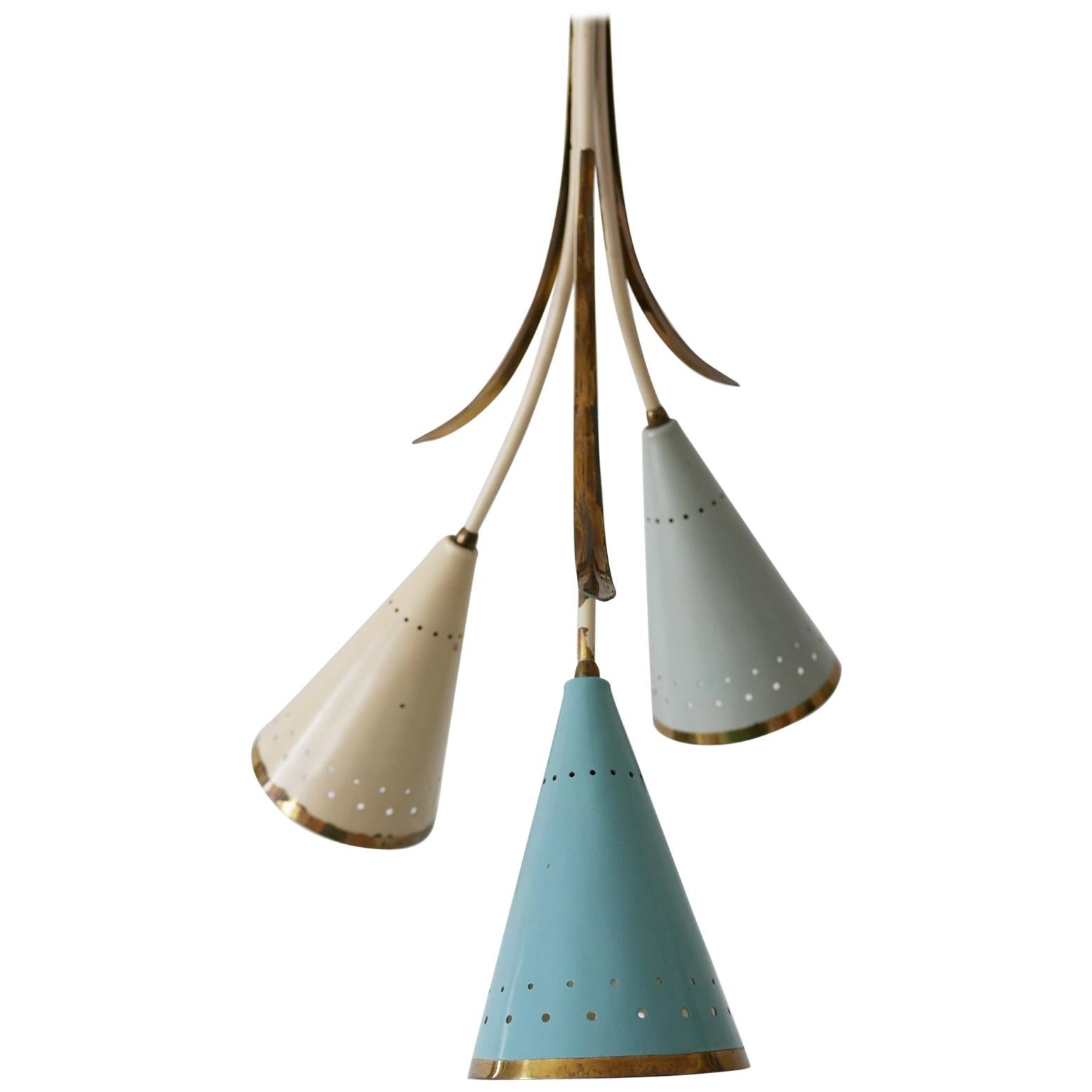 Lovely Mid-Century Modern Sputnik Chandelier or Pendant Lamp, 1950s, Germany For Sale