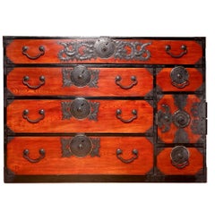 Japanese Sendai Tansu Clothing Storage Chest