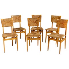 Set of 6 Chairs Model C Marcel Gascoin, France, 1950