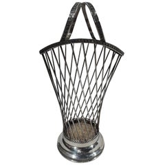 Italian Mid-Century Modern Classical Silver Basket
