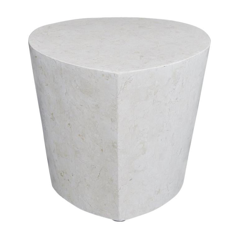 Postmodern White Freeform Tessellated Stone "Hampton" Side Table, 1990s For Sale