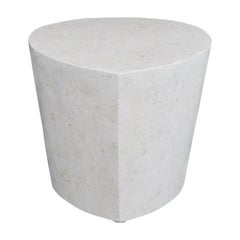 Postmodern White Freeform Tessellated Stone "Hampton" Side Table, 1990s