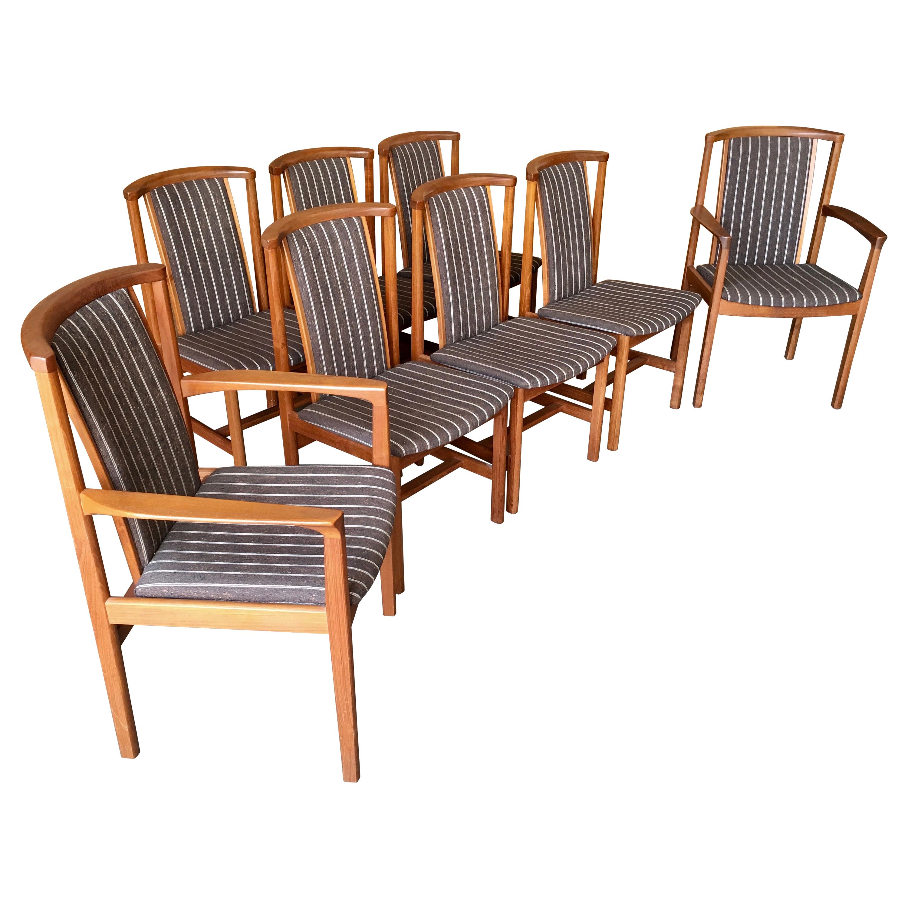 Mid Century Teak Dining Chairs Set of Eight