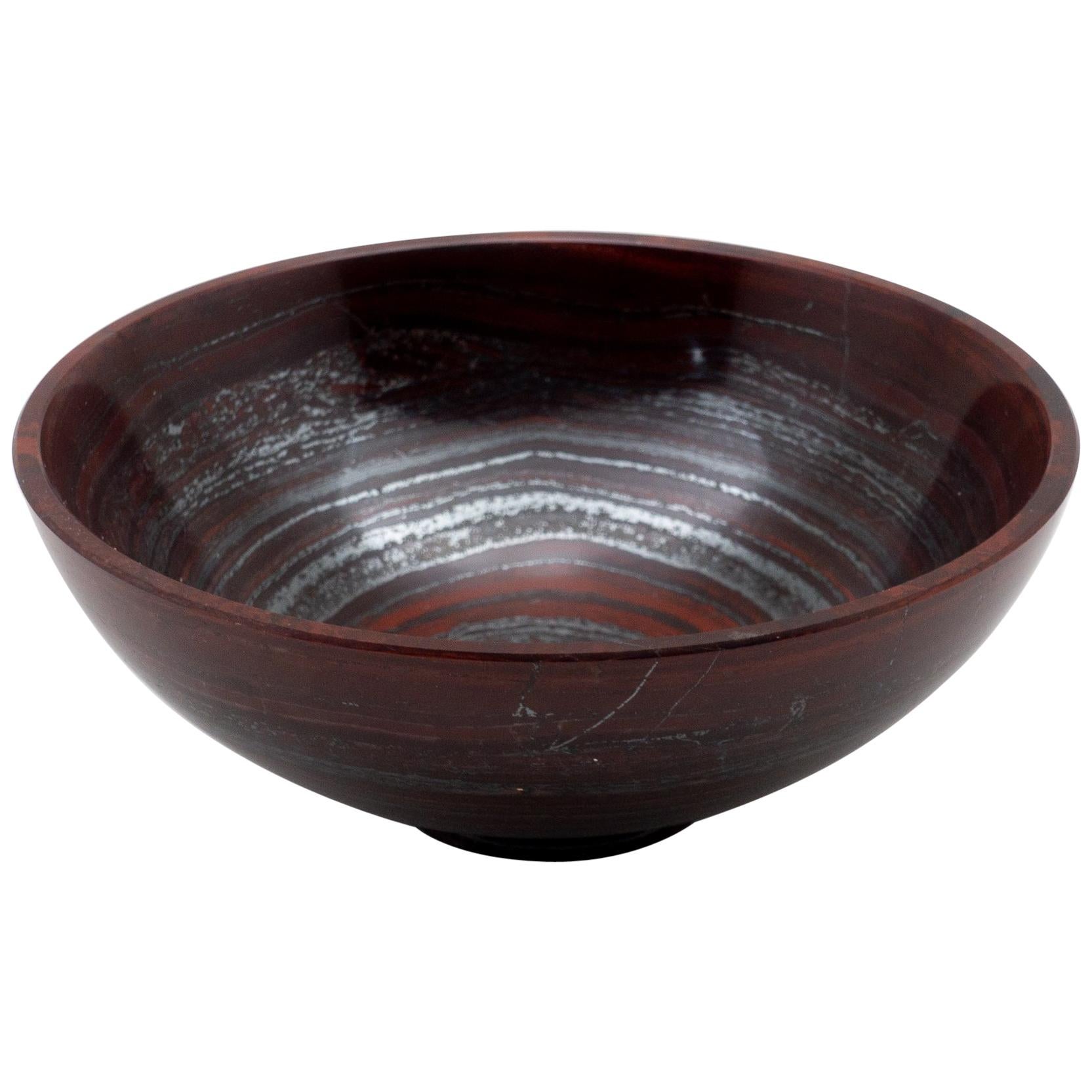 Large Hand Carved Haematite-Jasper Bowl