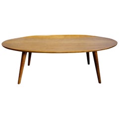 Table basse elliptique Midcentury Russel Wright à bord relevé