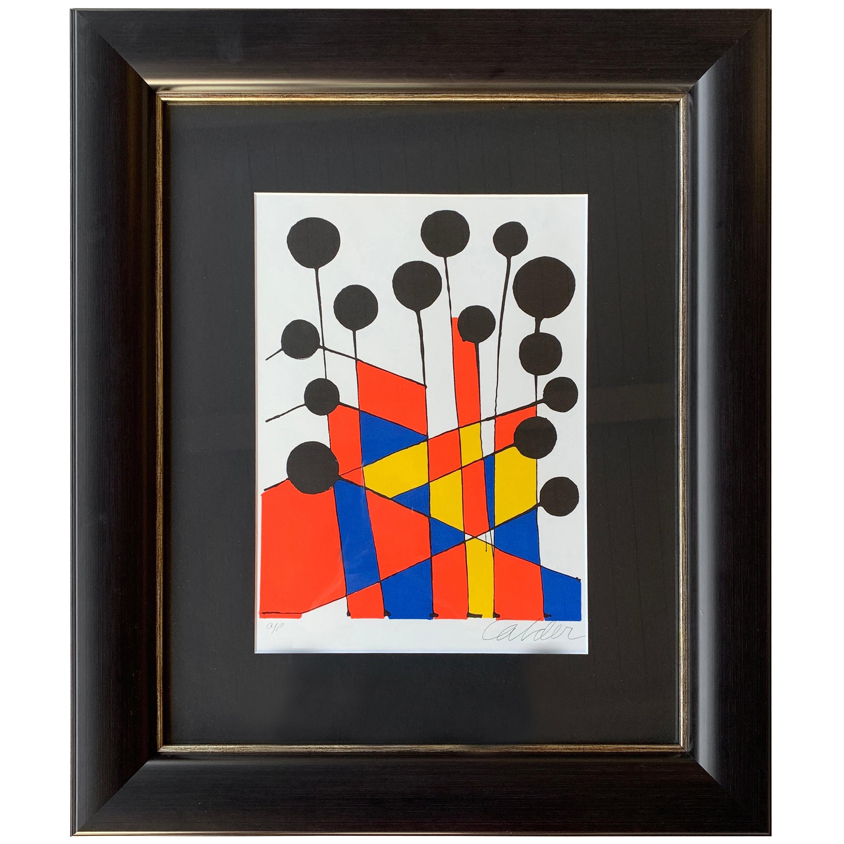 Alexander Calder circa 1971 Signed Artist Proof Lithograph Balloons