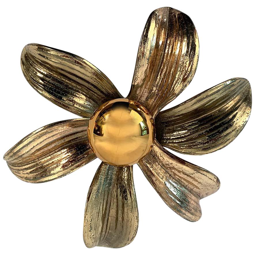 Flower Wall Sconce by Willy Daro, 1970s For Sale