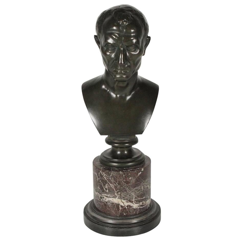 Early 1900s French Bronze and Marble Bust