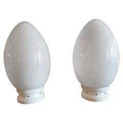 Vintage Pair of Egg Table Lamps by Fontana Arte