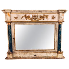 Paint Decorated 18th-19th Century Wall or over the Mantle Mirror