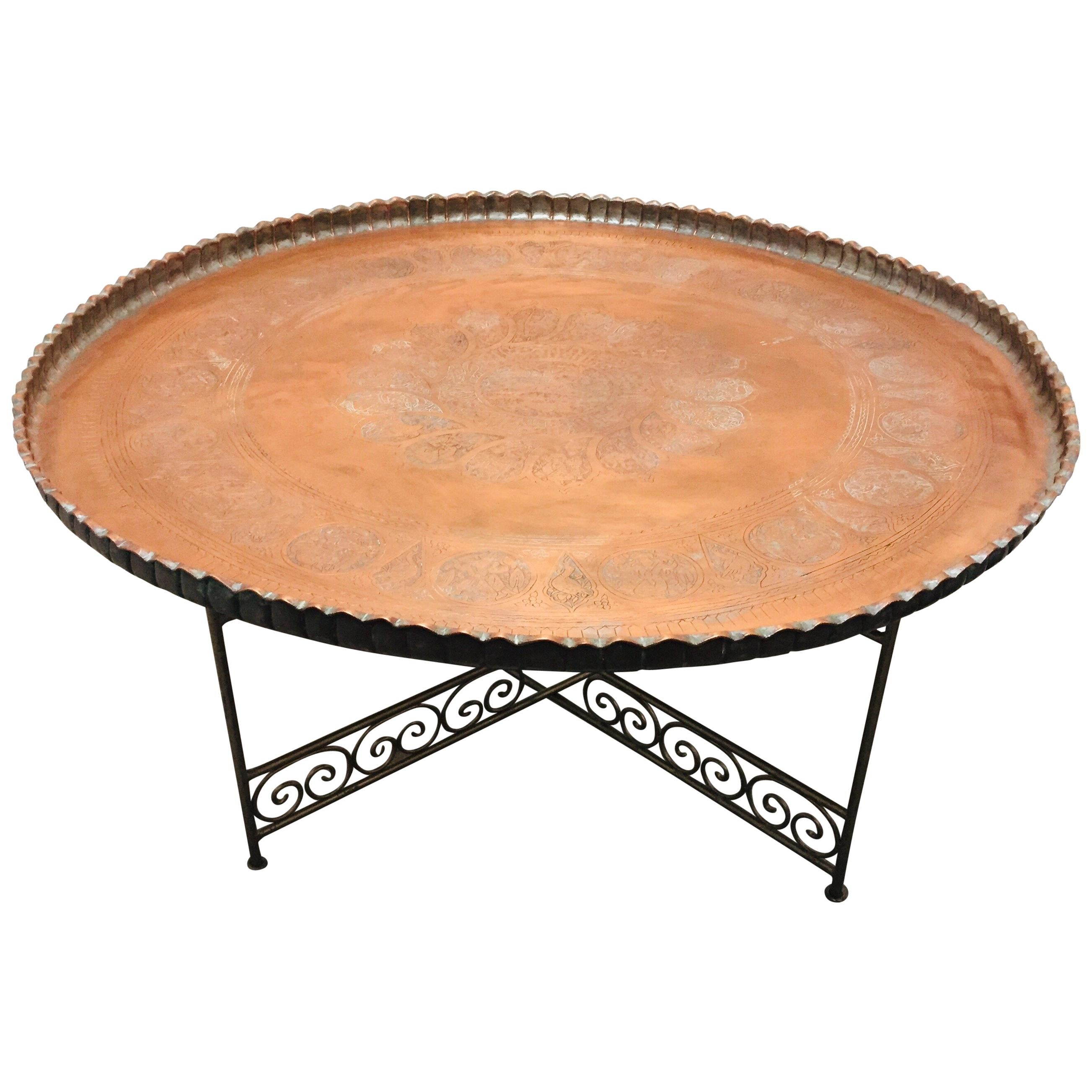 Large Brass Tray for Table top or Ottoman at 1stdibs