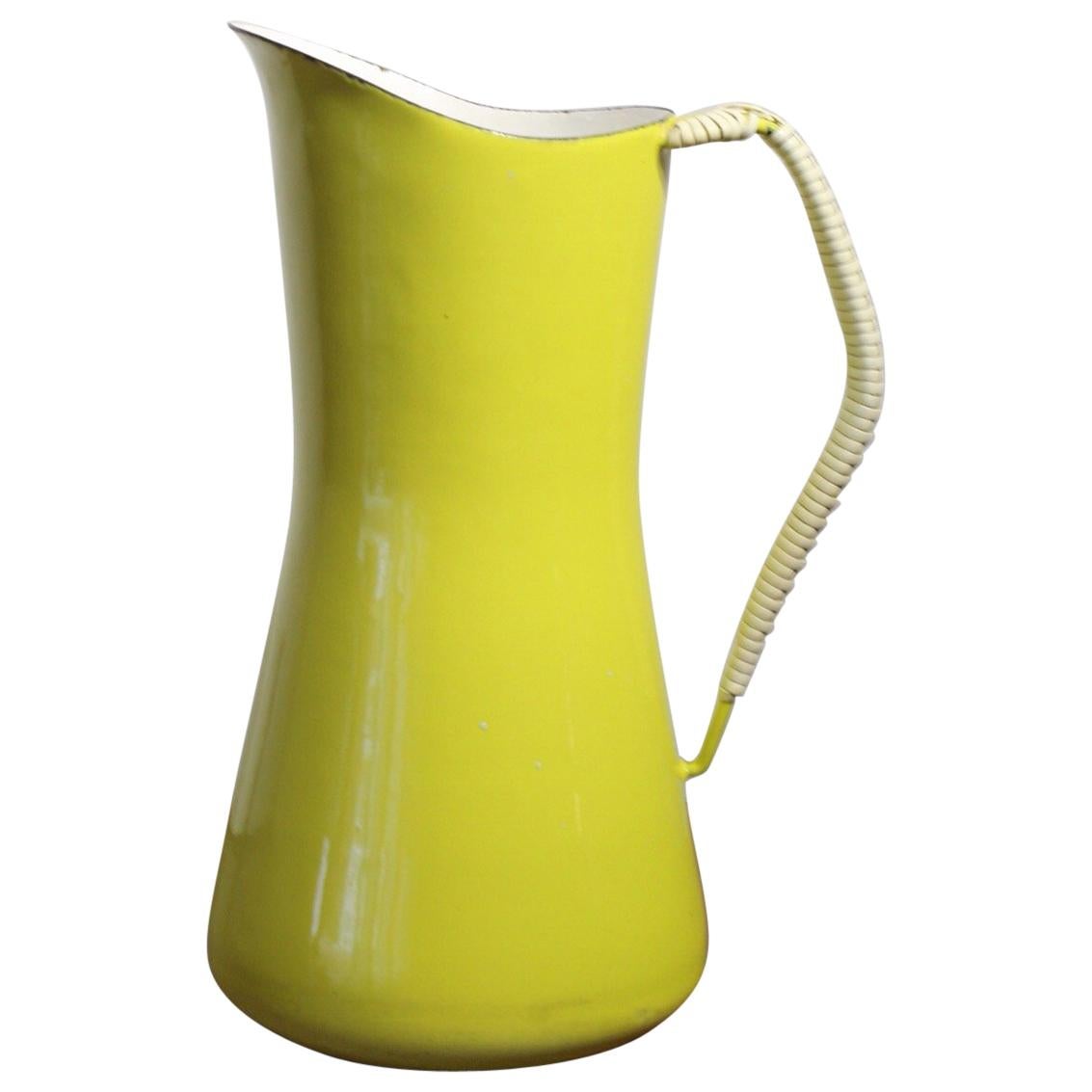 Dansk Designs Denmark Yellow Enamel Pitcher