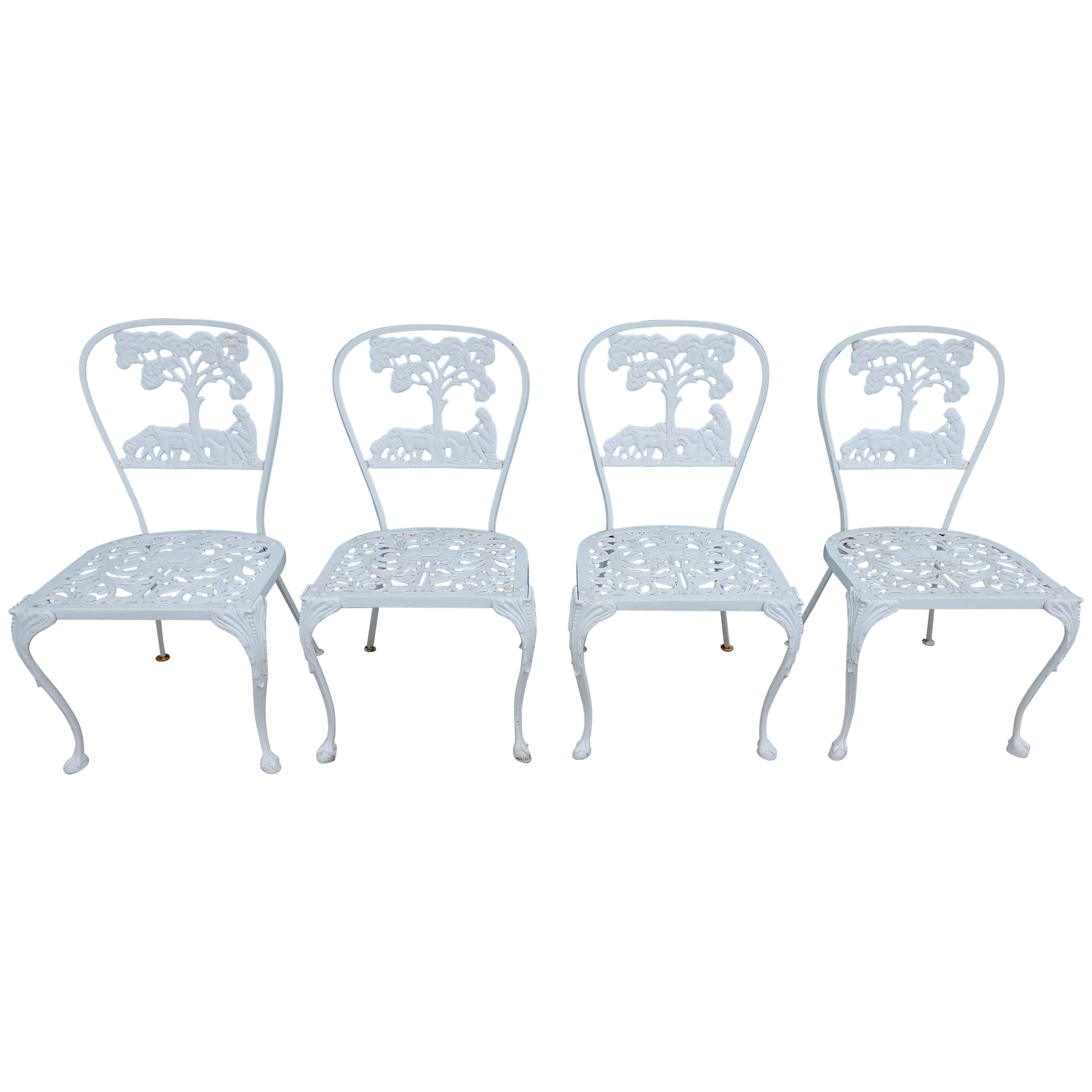 Molla Dining Chairs Figural Cast Aluminum For Sale