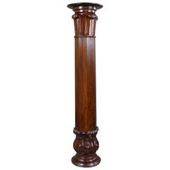 Heavy Victorian Carved Mahogany Pedestal