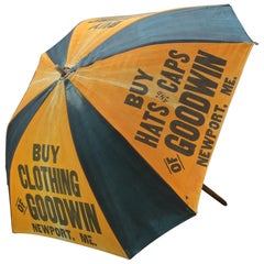 Antique 1920s Umbrella Parasol Advertising Mercantile Graphic Design Newport Beach Patio
