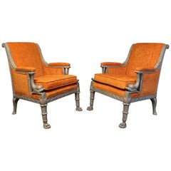 Pair of French Empire Style Armchairs