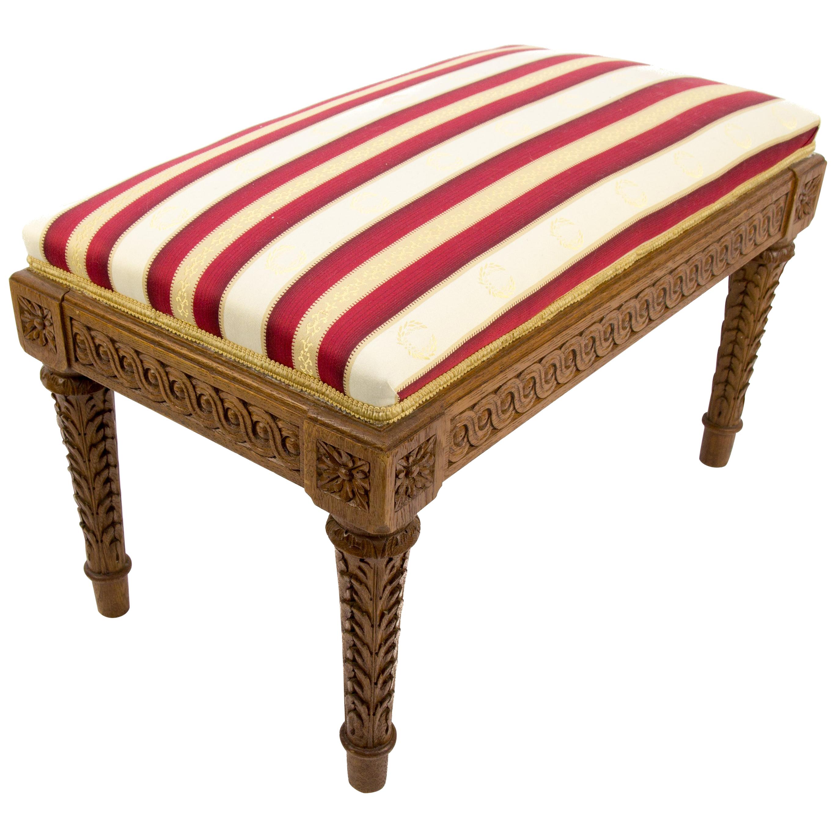 French, Louis XVI Style Upholstered Bench