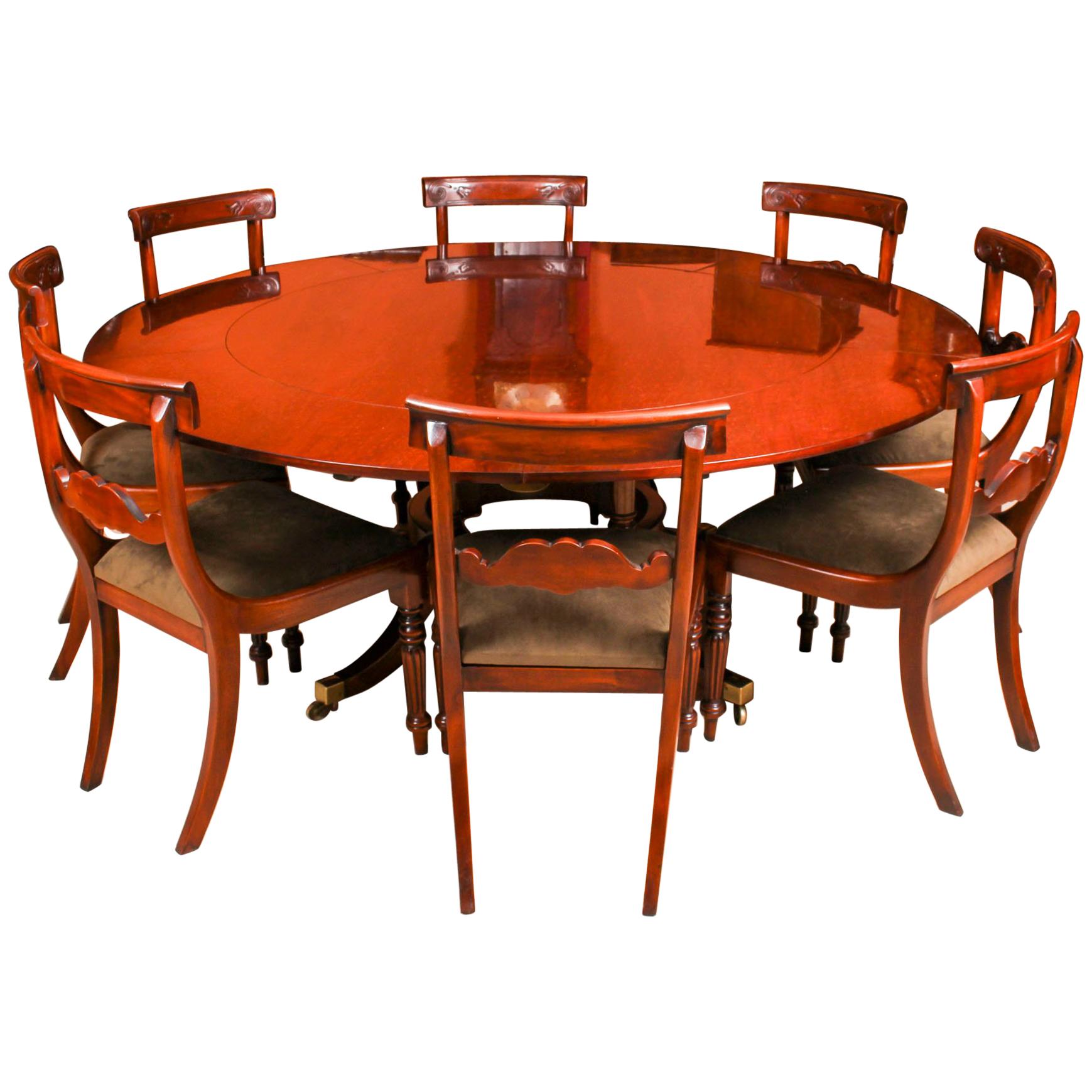 Vintage Mahogany Jupe Dining Table, Leaf Cabinet and 8 Chairs