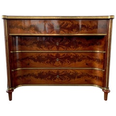 19th Century, French Empire Flame Mahogany Chest