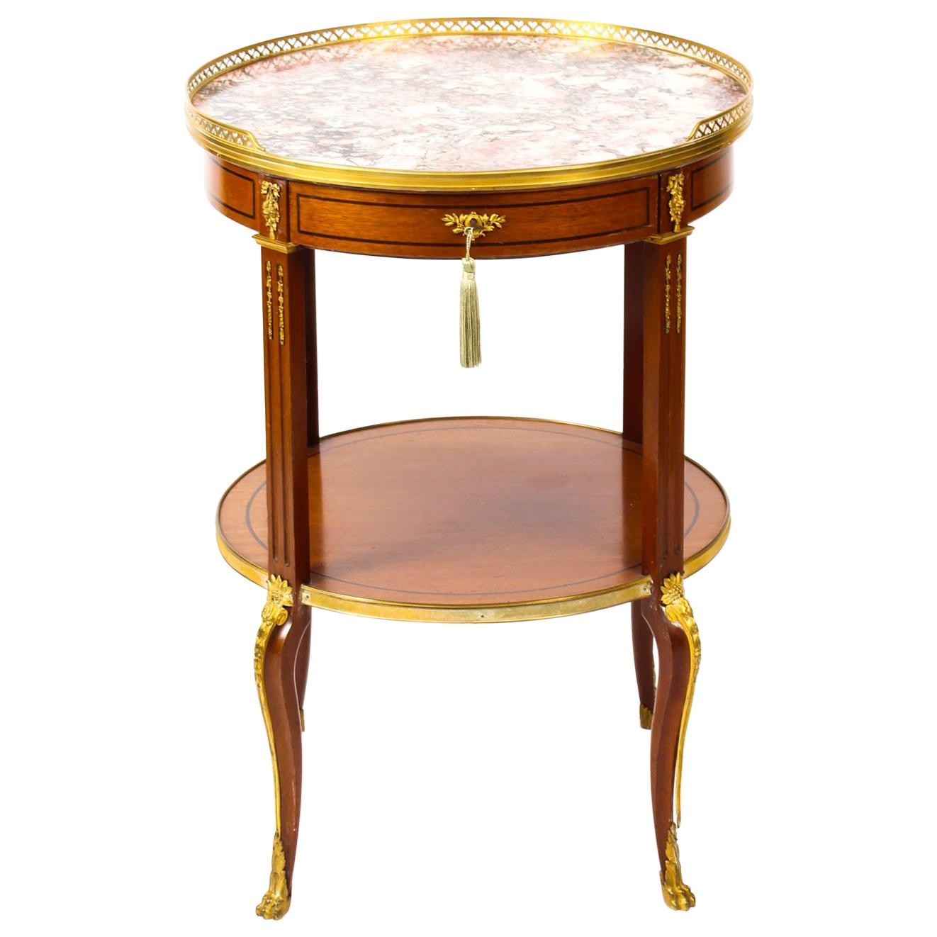 Antique French Louis Revival Marble and Ormolu Occasional Table, 19th Century For Sale