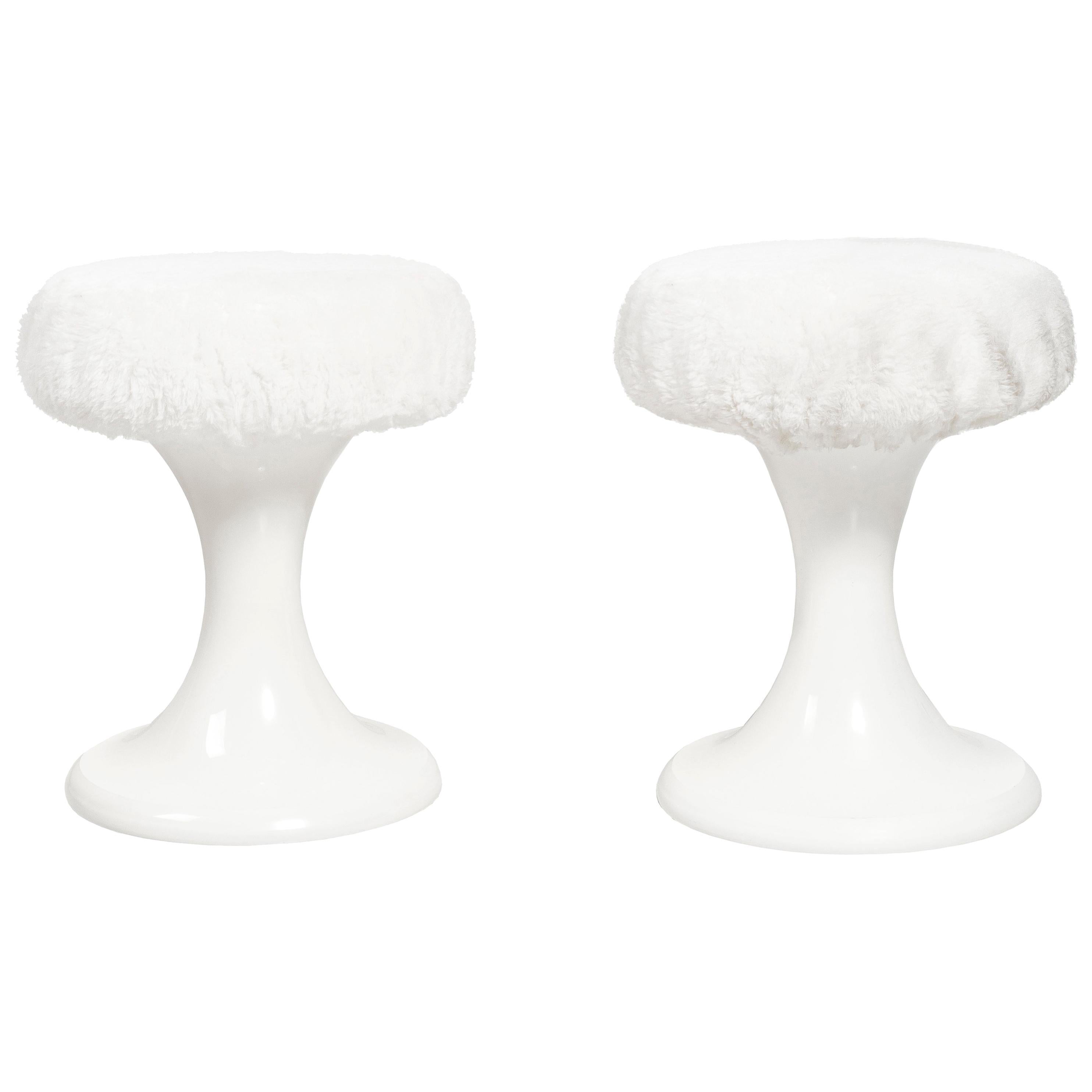 Set of 2 White EMSA Stool, Germany, 1960s For Sale