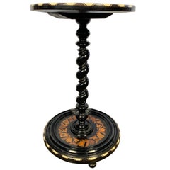 19th Century Italian Ebonised and Marquetry Inlaid Occasional Table