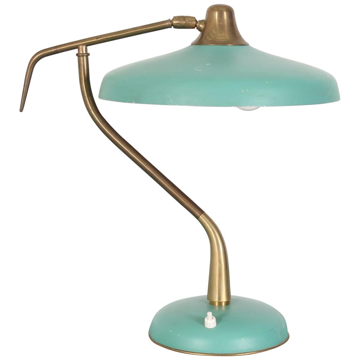 20th Century Modern Oscar Torlasco for Lumi Milano  Iron Table Lamp 50s