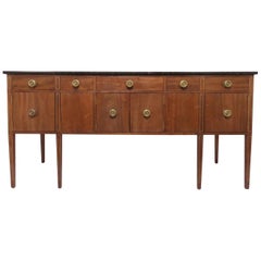 Custom Mahogany Sideboard with Granite Top in a Modernist Sheraton Style